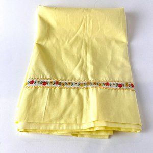 Vintage handmade Curtain Panel Yellow with trim